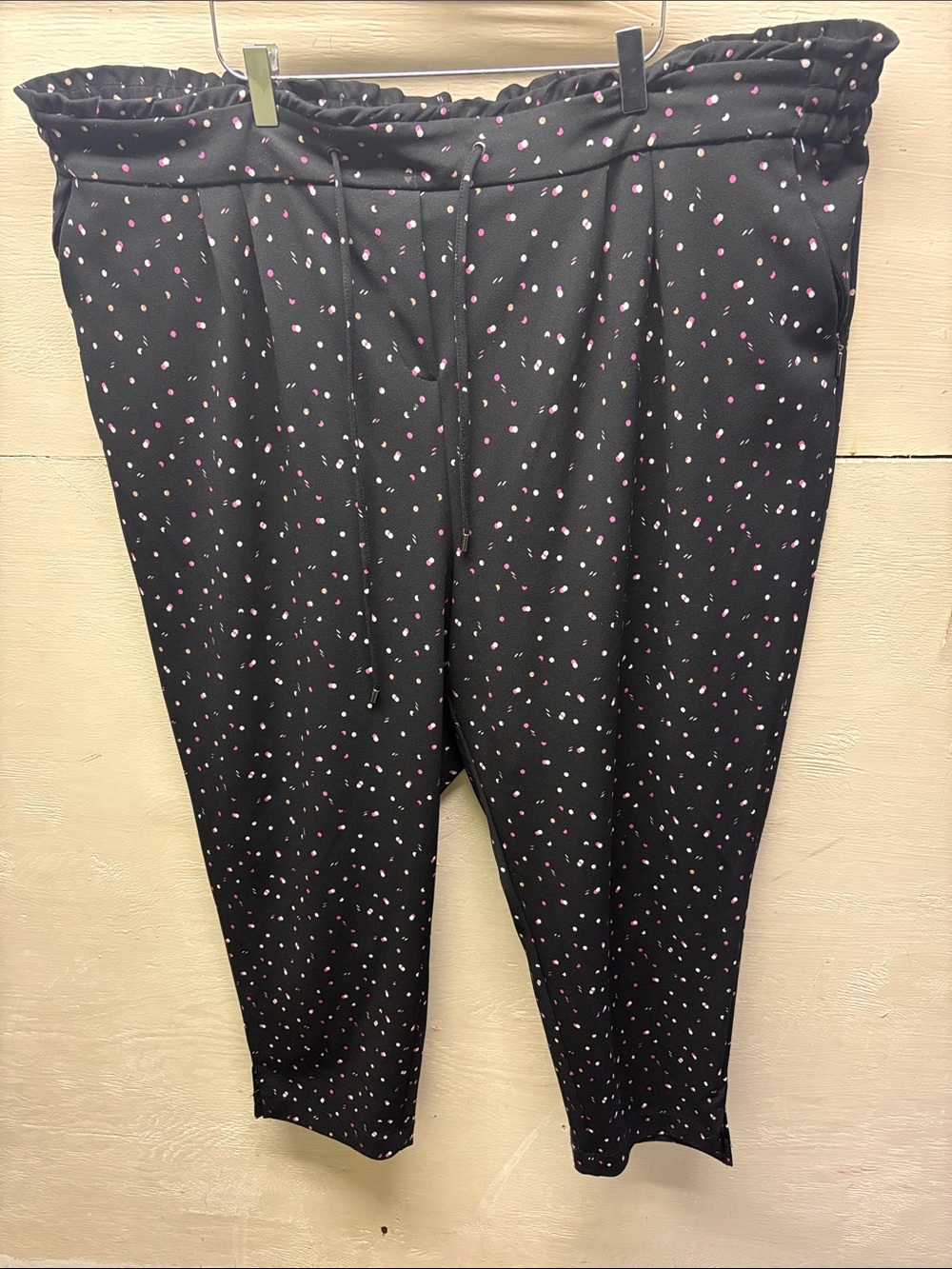 In Every Story Black Polka Dot Paperbag Waist Pants